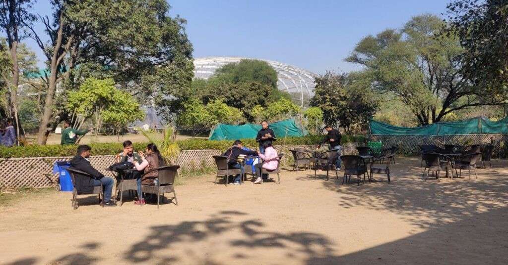 chandigarh bird park Cafeteria sitting area